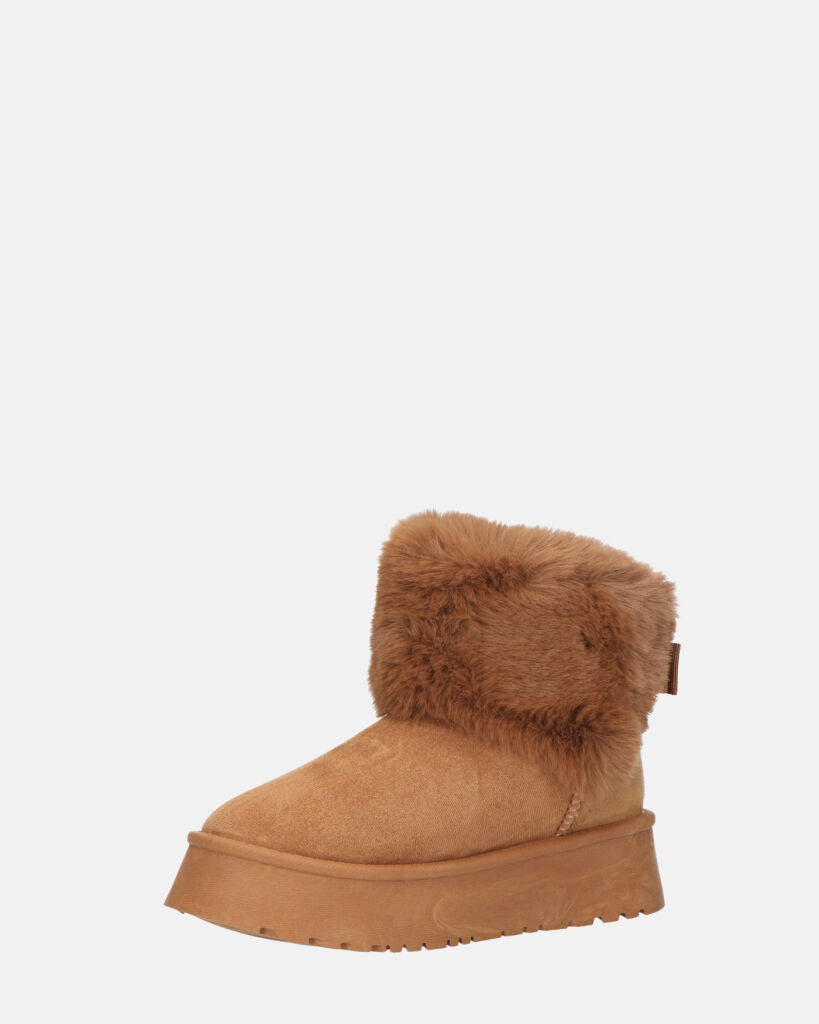 JOY - scarpe beige imbottite all' interno in camoscio