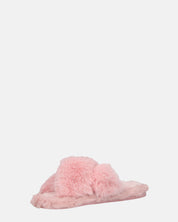 SUZUE - ciabattine aperte in punta in pelliccia rosa