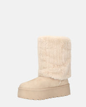 MANU - stivaletti invernali beige imbottiti