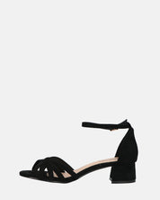 THEMA - sandali bassi in camoscio nero e cinturino