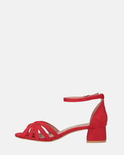 THEMA - sandali bassi in camoscio rosso e cinturino