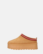 ZELDA - pantolofe platform in camoscio marrone