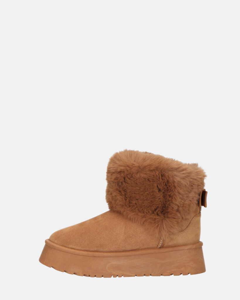 JOY - scarpe beige imbottite all' interno in camoscio