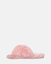 SUZUE - ciabattine aperte in punta in pelliccia rosa