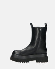 MINA - stivaletti neri tipo anfibi con banda elastica