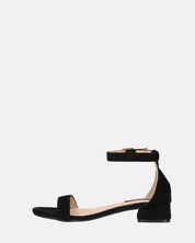 WANDA - sandali con tacco basso in camoscio nero