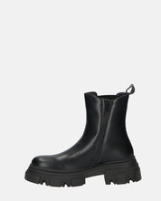 NORMA - stivaletti con cerniera laterale in ecopelle nera