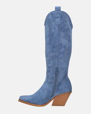 LIANA - camperos con tacco in camoscio blu