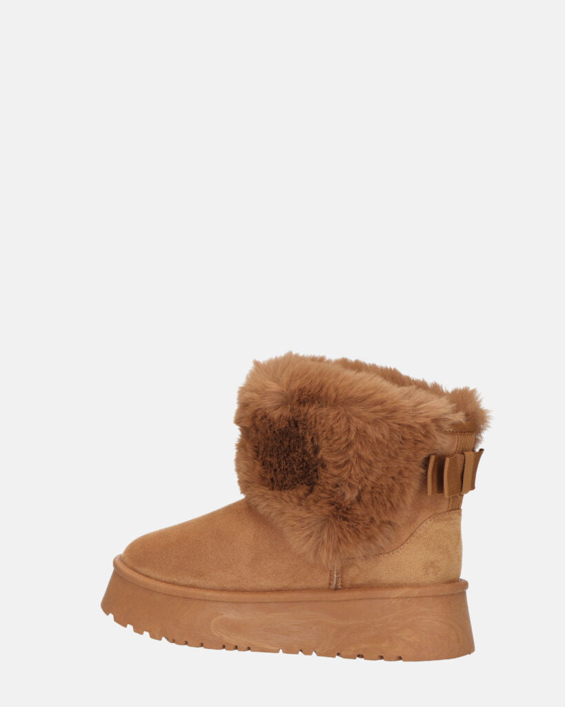 JOY - scarpe beige imbottite all' interno in camoscio