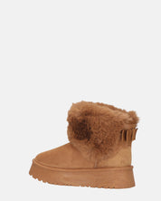 JOY - scarpe beige imbottite all' interno in camoscio