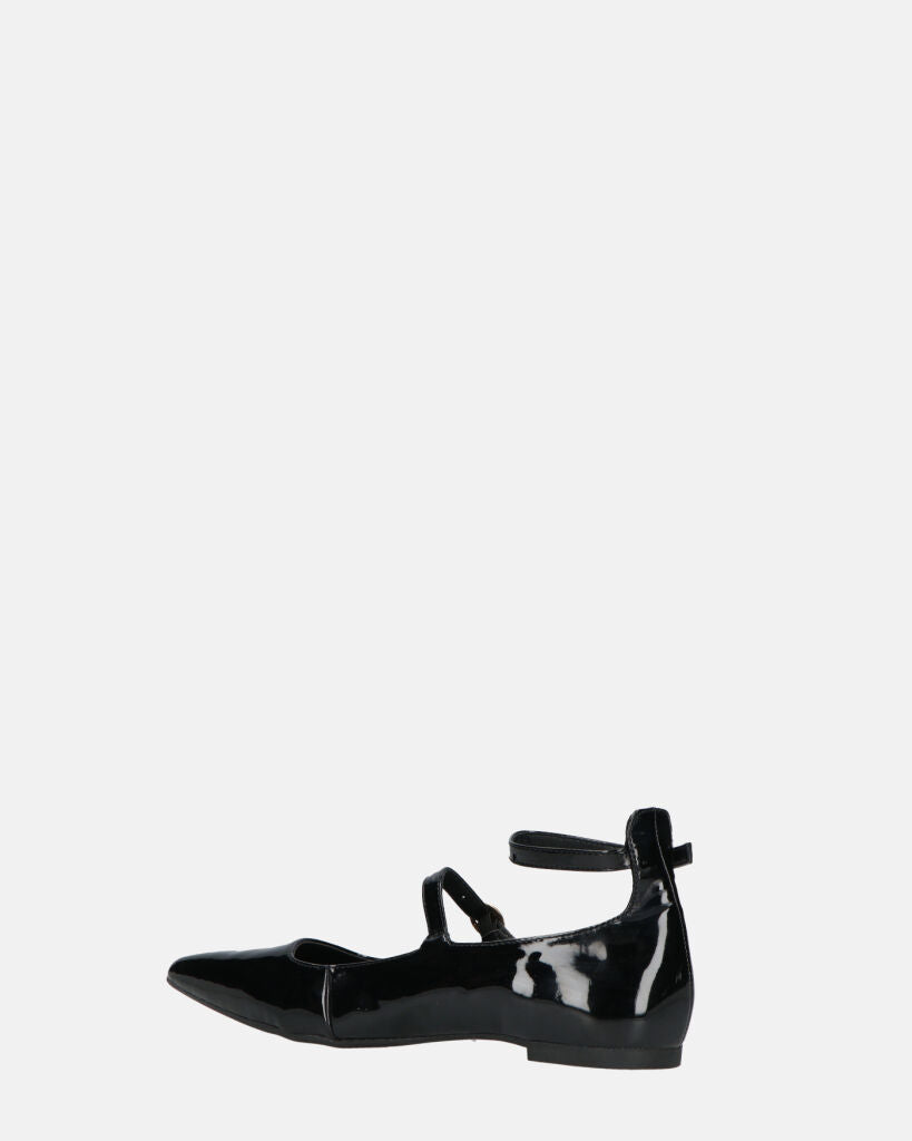 VIKY - escarpins noirs effet glassé à brides