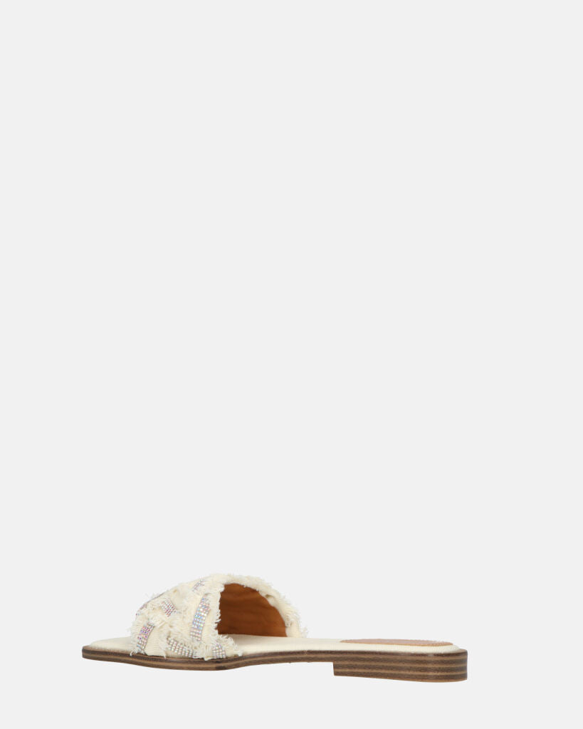 JOELE - ciabattine beige con gemme
