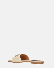 ROZENN - ciabattine beige con fascia ricamata e gemme