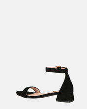 WANDA - sandali con tacco basso in camoscio nero