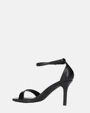 ADELYNE - sandali con tacco a spillo in ecopelle nera con cinturino