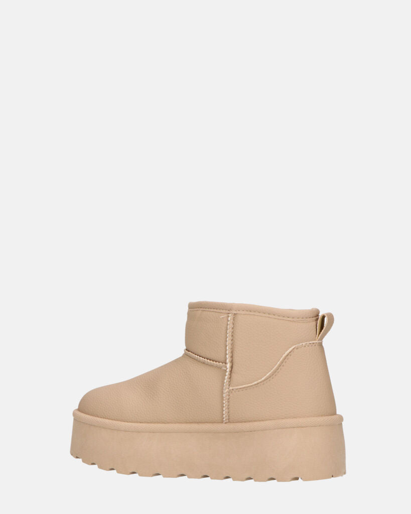 ARLENA - stivaletti in ecopelle khaki imbottiti all' interno