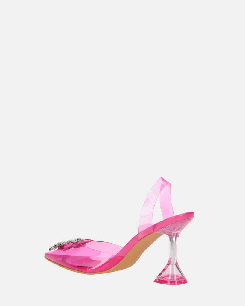 KENAN - chaussures en plexiglas violet avec décoration