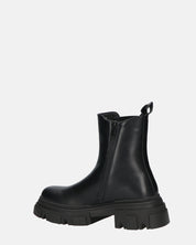 NORMA - stivaletti con cerniera laterale in ecopelle nera