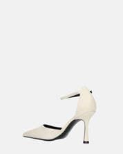 MEENA - decolette bianco con cinturino e soletta nera