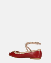 MAHIKA - ballerine bordeaux con borchie dorate