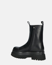 MINA - stivaletti neri tipo anfibi con banda elastica