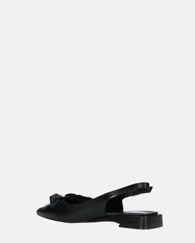 JODENE -  scarpe nero con cinturino posteriore e decorazione floreale