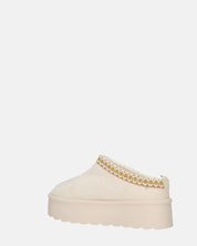ZELDA - pantolofe platform in camoscio beige chiaro