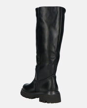 SANDRA - stivali anfibi neri con cerniera laterale