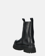 MINA - stivaletti neri tipo anfibi con banda elastica