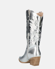 VITA - stivali camperos in glassy argento