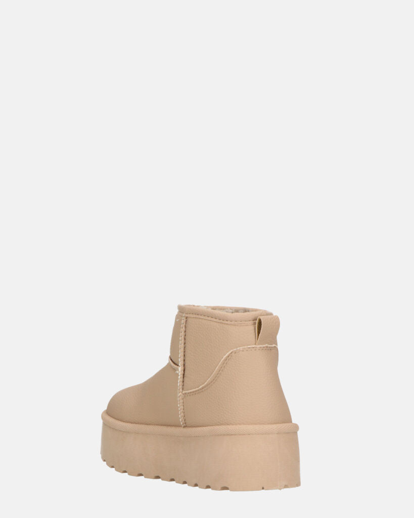 ARLENA - stivaletti in ecopelle khaki imbottiti all' interno