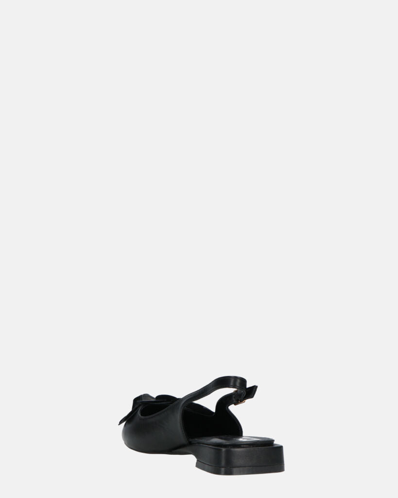 JODENE -  scarpe nero con cinturino posteriore e decorazione floreale