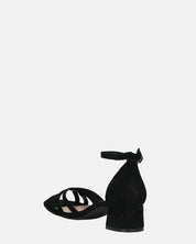 THEMA - sandali bassi in camoscio nero e cinturino