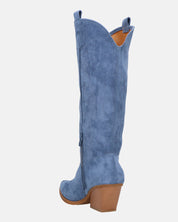 LIANA - camperos con tacco in camoscio blu