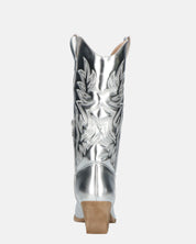 VITA - stivali camperos in glassy argento