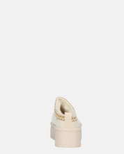 ZELDA - pantolofe platform in camoscio beige chiaro