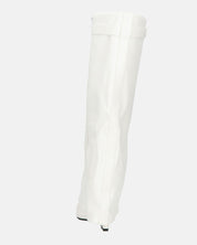 FLAVIA - stivale alto in bianco con risvolto e cerniera