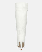 CAROLINE - stivale alto bianco con tacco in pelle