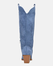 LIANA - camperos con tacco in camoscio blu