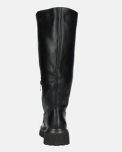 SANDRA - stivali anfibi neri con cerniera laterale