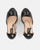 IVONNE - sandali con zeppe in paglia ed ecopelle nera