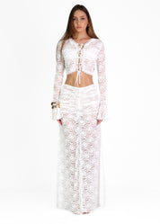 AMARA - set co-ord in pizzo bianco