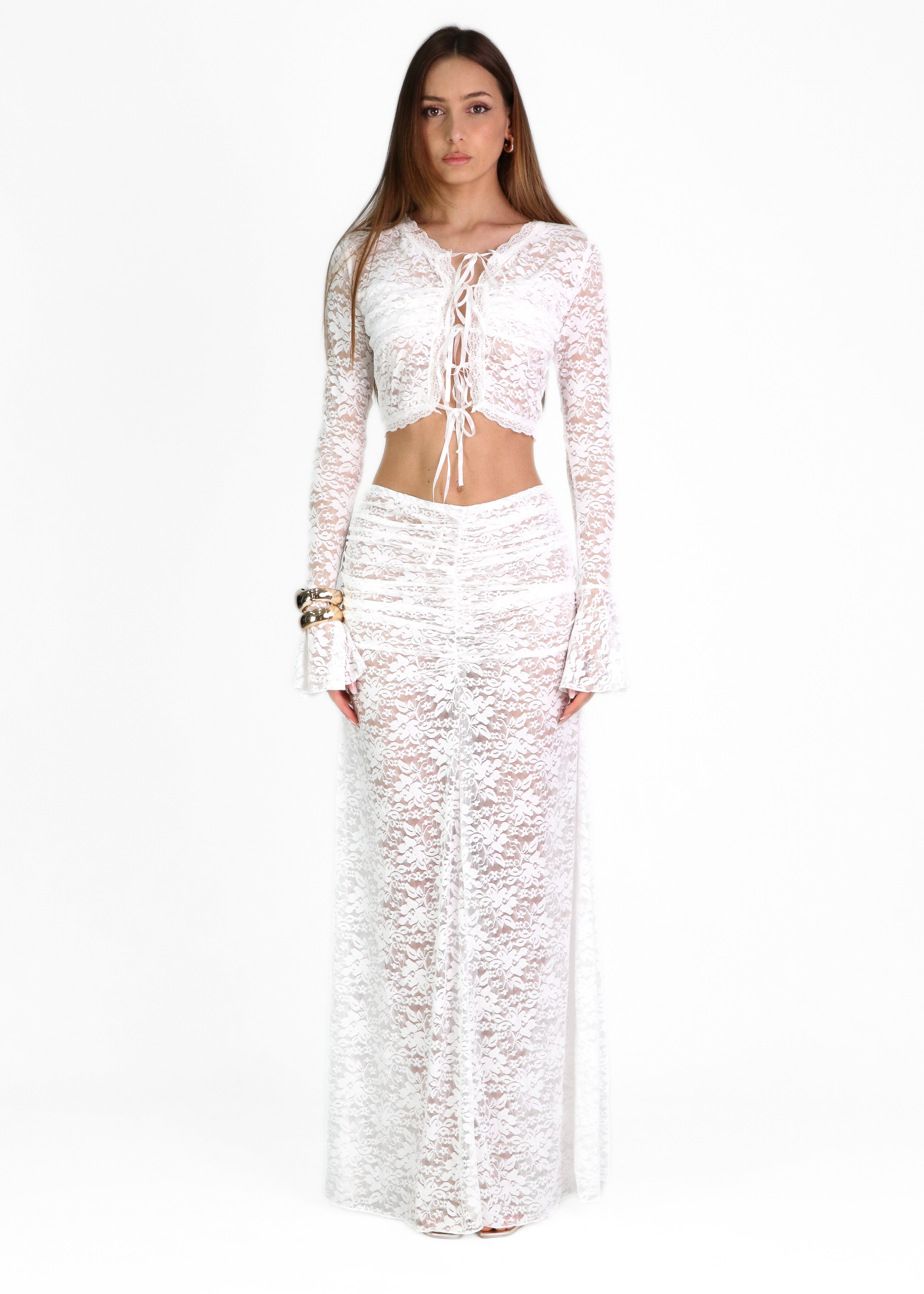 AMARA - set co-ord in pizzo bianco
