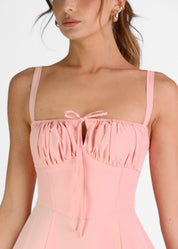 ORNELLA - vestito midi ampio in rosa