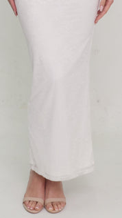 LOREN - vestito lungo con corpetto in pizzo bianco