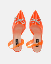 CONSUELO - tacchi in perspex arancioni con decorazioni in punta