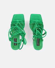 NADITZA - sandali con tacco alto e lacci in ecopelle verde