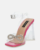 ERINDA - sandali rosa con tacco trasparente e decorazione in punta