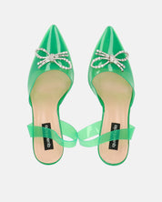 CONSUELO - tacchi in perspex verdi con decorazioni in punta