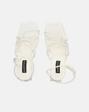 ZAHINA - sandali bianchi in ecopelle con tacco quadrato